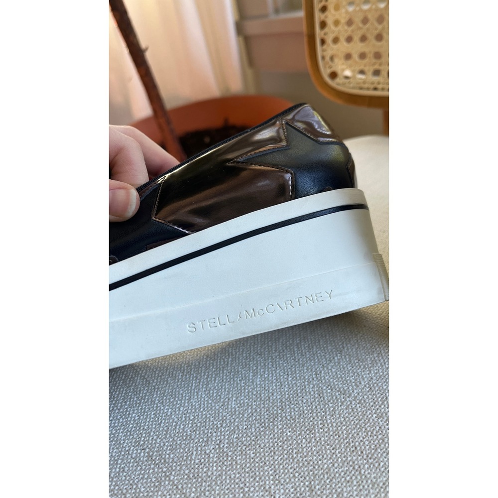 Stella McCartney Binx Metallic Star Platform Slip On Sneakers Bronze Black 37 - Picture 6 of 9